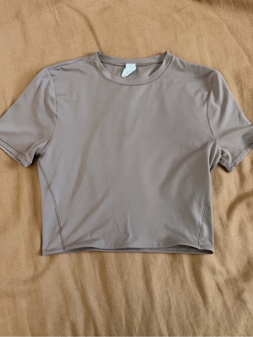 lululemon athletica Short-Sleeve Tan - cropped. Size small.